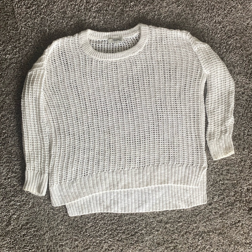 Madewell White Crochet Knit Open Lattice Long Sleeve Sweater, Women’s S - Picture 4 of 16